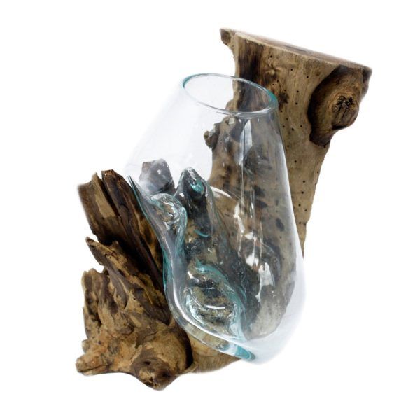 Jarrón Colgante | Vidrio Fundido/Madera | Colección Botanical Garden
