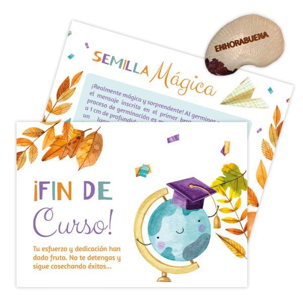 Tarjetón Semilla Mágica Enhorabuena | Colección Fin de Curso