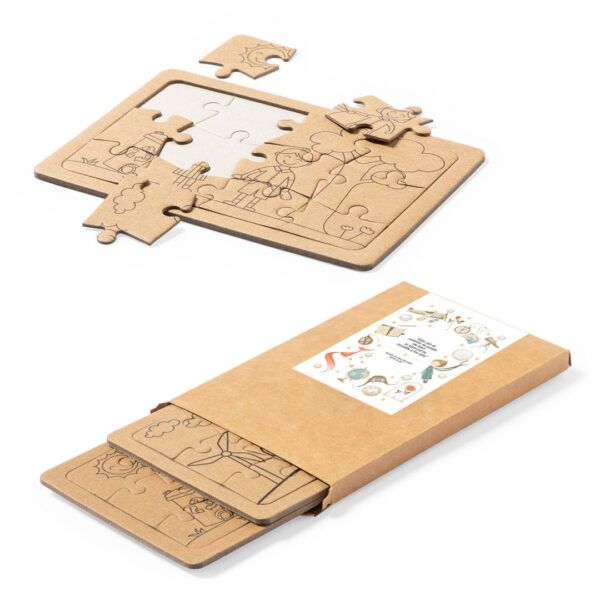 Puzzles Coloreables + Caja Kraft/Etiqueta | Colección Fantasía