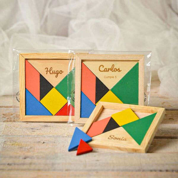 Tangram Madera Personalizado + Bolsa Bio | Colección Fantasía