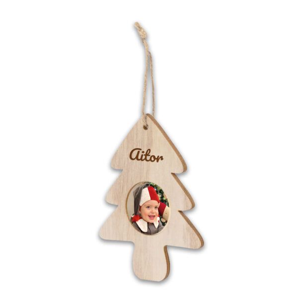 Colgante / Portafotos Árbol Madera Personalizable | Colección Navidad